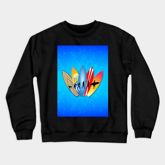 Surfing Evolution Crewneck Sweatshirt by Packrat